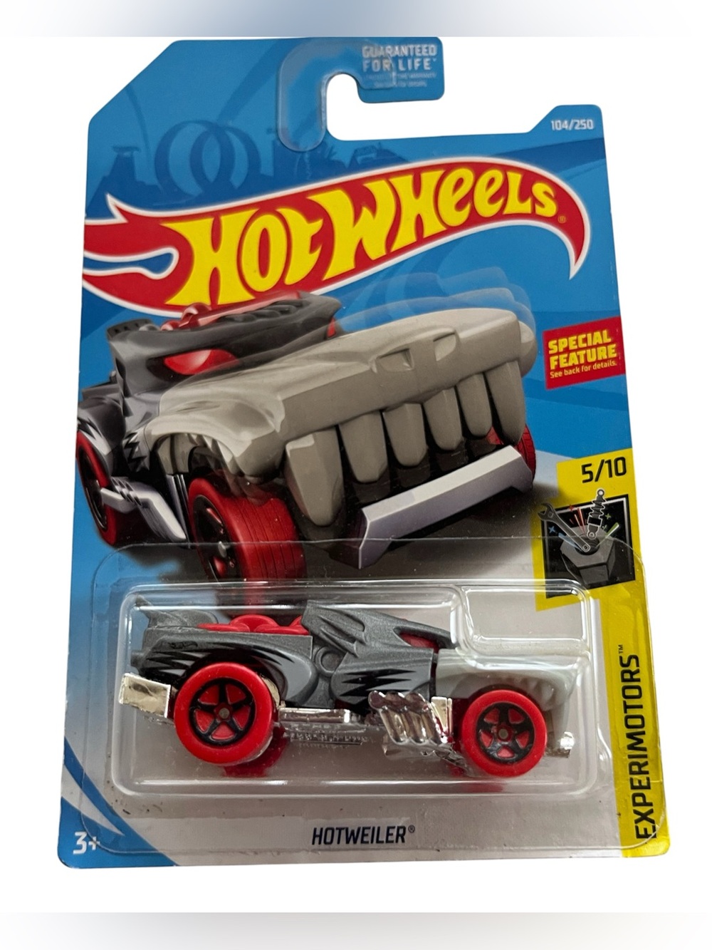 Hot Wheels Hotweiler 2019 Experimotors Gray Red Wheels 104/250 1:64